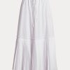 Weiße A-Linien-Röcke mit plissiertem Saum und Kordelzug für Damen von Ralph Lauren