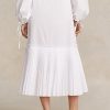 Weiße A-Linien-Röcke mit plissiertem Saum und Kordelzug für Damen von Ralph Lauren