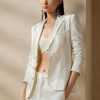 Weiße Blazer aus Leinen-Canvas von Ralph Lauren für Damen