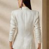 Weiße Blazer aus Leinen-Canvas von Ralph Lauren für Damen