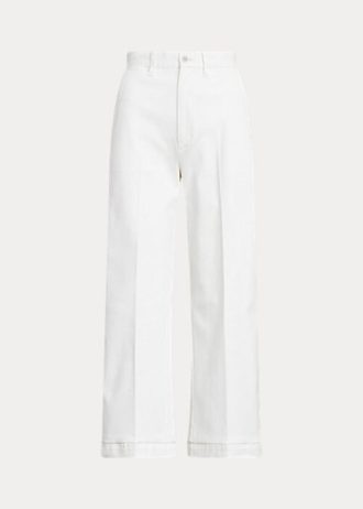 Weiße Chinohose mit weitem Bein für Damen von Ralph Lauren