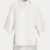 Weiße Damen Ralph Lauren Soloman Leinenbluse