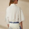 Weiße Damen Ralph Lauren Soloman Leinenbluse