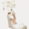 Weiße Espadrilles aus Nappaleder „Paislee Eyelet“ von Ralph Lauren für Damen