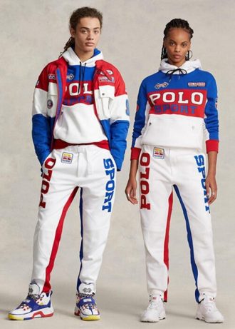 Weiße Fleecehose im Farbblockdesign von Ralph Lauren Polo Sport für Herren