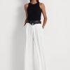 Weiße Georgette-Hose mit Falten für Damen von Ralph Lauren