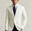 Weiße Herren-Anzugsakko aus weichem Leinen von Ralph Lauren Polo