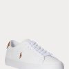 Weiße Herren-Sneakers „Longwood“ von Ralph Lauren aus Leder