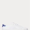 Weiße Herren-Sneakers „Nelson“ von Ralph Lauren aus Mesh mit Lederbesatz