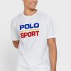 Weiße Herren-T-Shirts mit Rundhalsausschnitt und Logo von Ralph Lauren