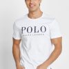 Weiße Herren-T-Shirts mit Rundhalsausschnitt und Logo von Ralph Lauren