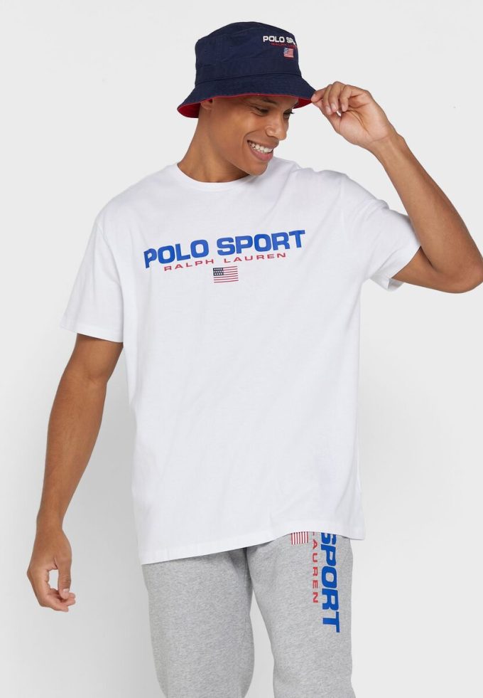 Weiße Herren-T-Shirts mit Rundhalsausschnitt und Logo von Ralph Lauren