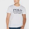 Weiße Herren-T-Shirts mit Rundhalsausschnitt und Slogan von Ralph Lauren