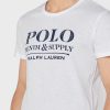 Weiße Herren-T-Shirts mit Rundhalsausschnitt und Slogan von Ralph Lauren