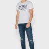 Weiße Herren-T-Shirts mit Rundhalsausschnitt und Slogan von Ralph Lauren