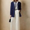 Weiße Hose mit weitem Bein von Ralph Lauren Elaine aus Shantung-Seide für Damen