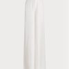 Weiße Hose mit weitem Bein von Ralph Lauren Elaine aus Shantung-Seide für Damen