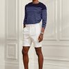 Weiße, maßgeschneiderte Stretch-Chino-Shorts für Herren von Ralph Lauren