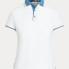 Weiße Poloshirts aus Jersey im Tailored Fit von Ralph Lauren für Damen