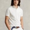 Weiße Poloshirts aus Mesh im Custom-Slim-Fit von Ralph Lauren für Herren