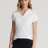 Weiße Poloshirts aus Piqué im Tailored Fit von Ralph Lauren für Damen