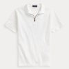 Weiße Poloshirts aus Stretch-Mesh mit Reißverschluss für Herren von Ralph Lauren