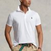 Weiße Poloshirts für Herren von Ralph Lauren Custom Slim Fit Birdseye
