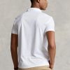 Weiße Poloshirts für Herren von Ralph Lauren Custom Slim Fit Birdseye