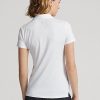 Weiße Poloshirts mit French Quarter-Motiv von Ralph Lauren für Damen im Tailored Fit