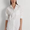 Weiße Ralph Lauren Baumwoll-Breittuchhemden für Damen