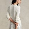 Weiße Ralph Lauren Baumwollpullover mit Rundhalsausschnitt für Damen