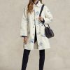 Weiße Ralph Lauren Canvas-Mäntel mit Blumenmotiv für Damen