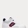 Weiße Ralph Lauren Court Mid Pro Sneakers für Herren