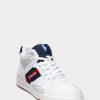 Weiße Ralph Lauren Court Mid Pro Sneakers für Herren
