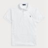 Weiße Ralph Lauren Custom Slim Fit Poloshirts aus weicher Baumwolle für Herren