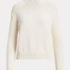 Weiße Ralph Lauren Embellished RL Pullover aus Baumwollmischung für Damen