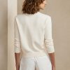 Weiße Ralph Lauren Embellished RL Pullover aus Baumwollmischung für Damen