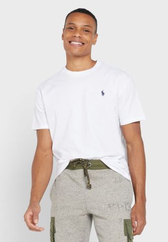 Weiße Ralph Lauren Essential T-Shirts mit Rundhalsausschnitt für Herren