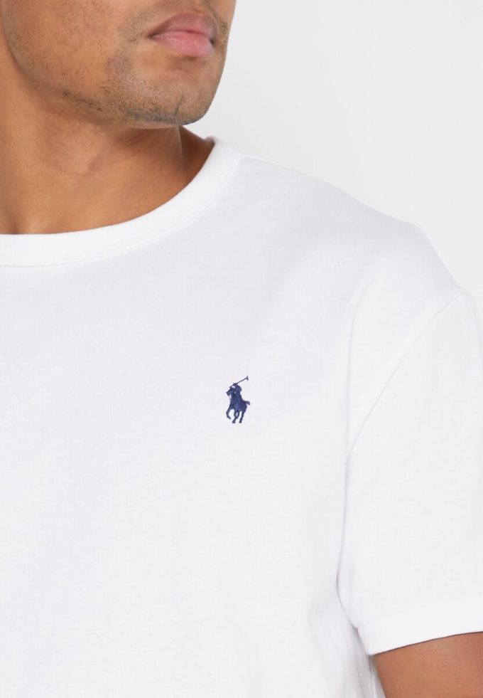 Weiße Ralph Lauren Essential T-Shirts mit Rundhalsausschnitt für Herren