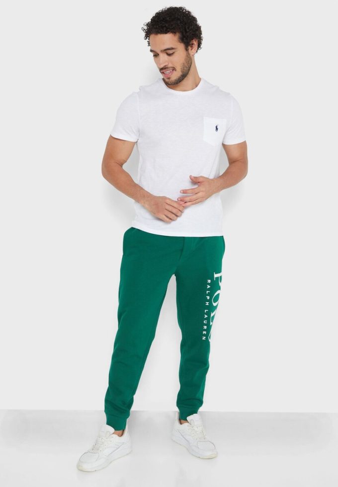 Weiße Ralph Lauren Essential T-Shirts mit Rundhalsausschnitt für Herren