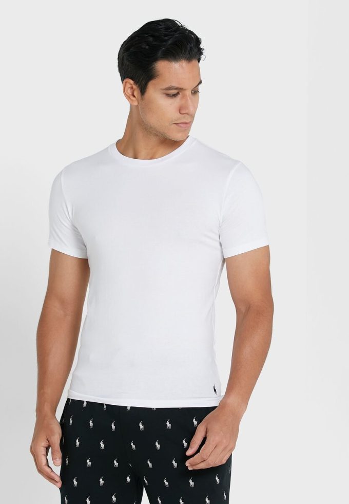 Weiße Ralph Lauren Essential T-Shirts mit Rundhalsausschnitt im 2er-Pack für Herren