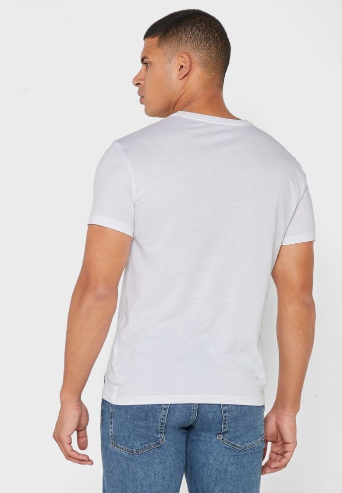 Weiße Ralph Lauren Essential T-Shirts mit V-Ausschnitt im 2er-Pack für Herren