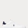 Weiße Ralph Lauren Heritage Court II Leder-Sneaker für Herren