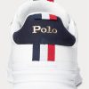 Weiße Ralph Lauren Heritage Court II Leder-Sneaker für Herren