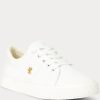 Weiße Ralph Lauren Janson II Canvas-Sneaker für Damen