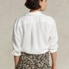 Weiße Ralph Lauren Leinenhemden im Relaxed Fit für Damen