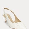 Weiße Ralph Lauren Lolah Slingback-Pumps aus Nappaleder für Damen