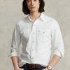 Weiße Ralph Lauren Oxford-Westernhemden im Classic Fit für Herren