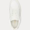 Weiße Ralph Lauren Reaghan Sneakers aus Leder und Wildleder für Damen