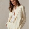 Weiße Ralph Lauren Safford Blazer aus Wollgabardine für Damen